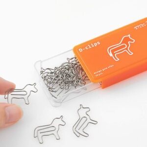 New Midori D-Clips horse paper clips Orange Case pack of 20